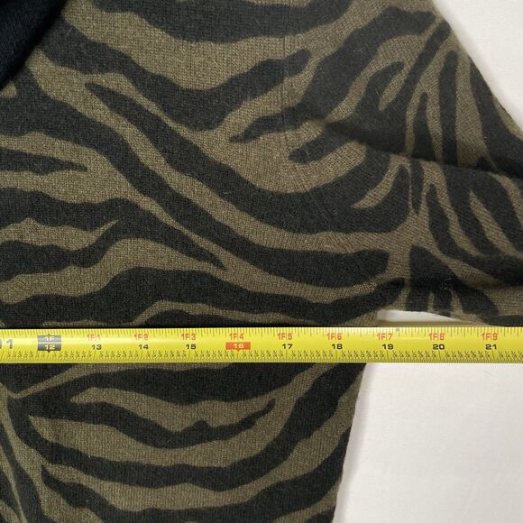Vtg Nina Leonard Wool Angora Blend Sweater L Zebra Animal Print Cowl Neck Y2K - Picture 4 of 6